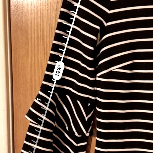 Ann Taylor Factory black and white stripped long sleeve ruffled cuff dress. - Picture 9 of 12